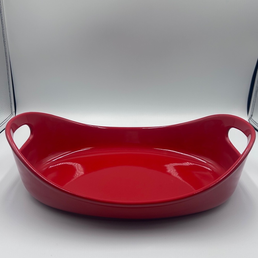 Rachael Ray Red Stoneware 2.25 Quart Oval Casserole Baking Dish G014